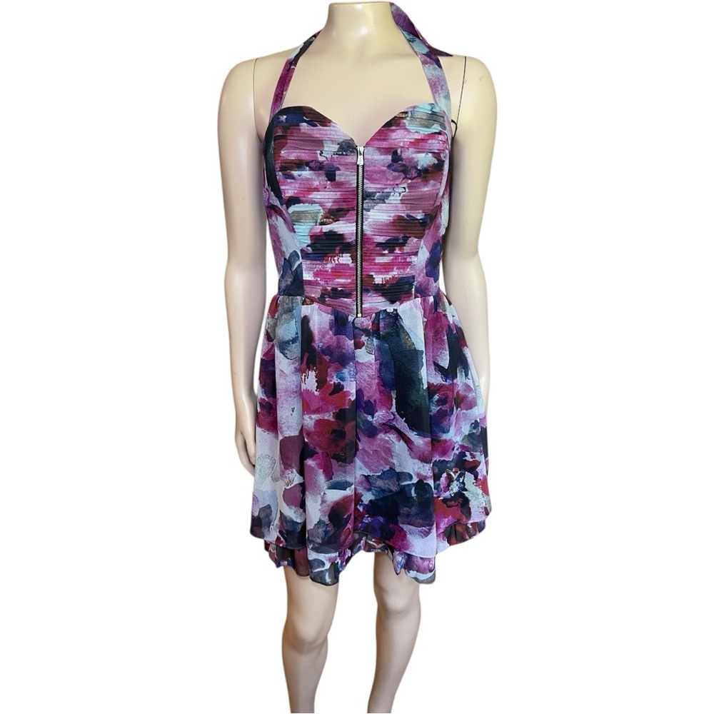 Guess Purple and Pink Halter Mini Dress